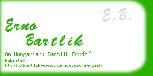 erno bartlik business card